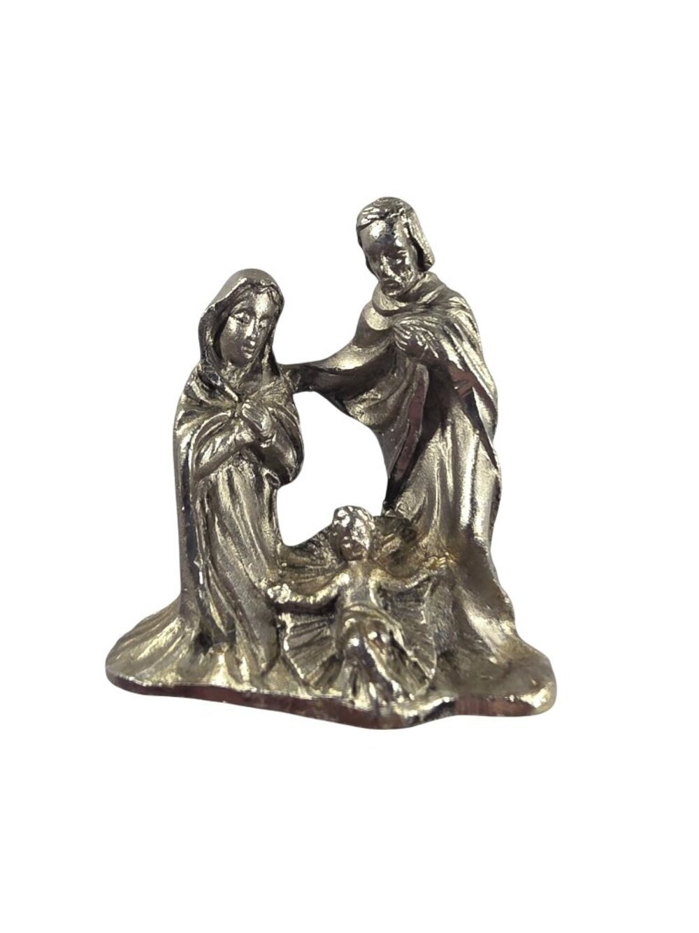 Pewter Nativity Scene Figurine Made In Italy Peltro Inciso Christmas religious